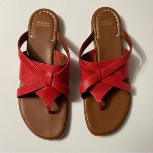 Johnston & Murphy Red Lynette Calfskin Sandals 9M